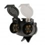 European Standard Trailer 13 Pin Plug to 12N/12S Sockets Adapter